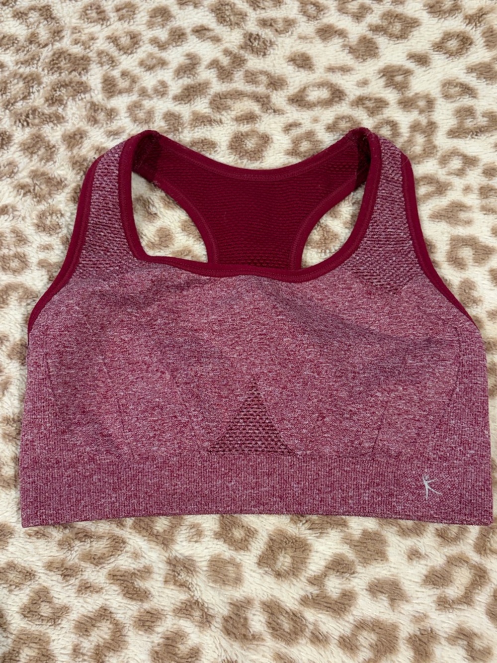 Danskin Women’s Heathered Burgundy Racerback Sports Bra sz Small